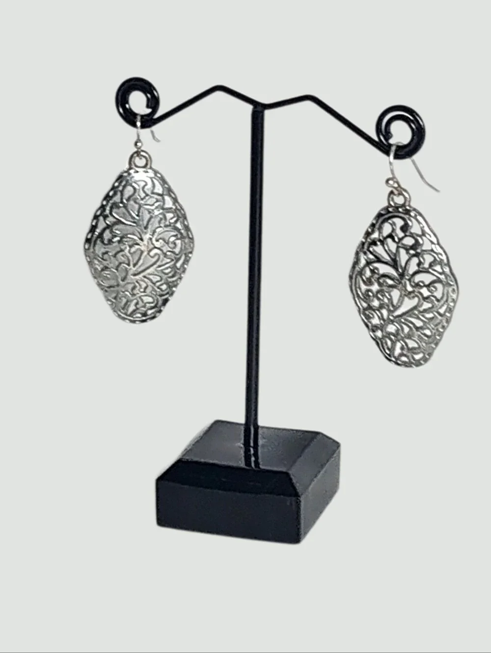 Silver Tone Dangling Earrings 1.5'